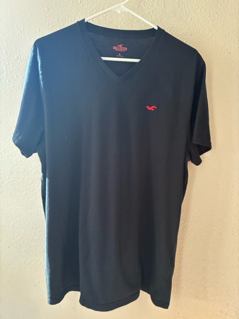 Hollister Black Vee Neck Tee Shirt